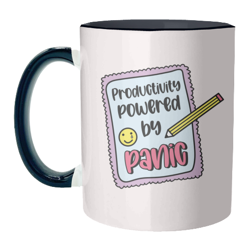 Productivity Powered By Panic Funny Student Life Quote - unique mug by Sundiva Designs