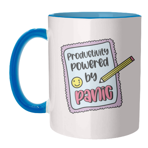 Productivity Powered By Panic Funny Student Life Quote - unique mug by Sundiva Designs