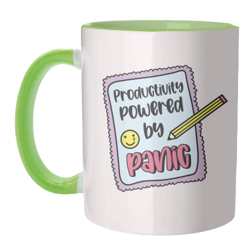 Productivity Powered By Panic Funny Student Life Quote - unique mug by Sundiva Designs
