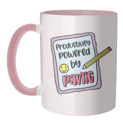 Productivity Powered By Panic Funny Student Life Quote - unique mug by Sundiva Designs
