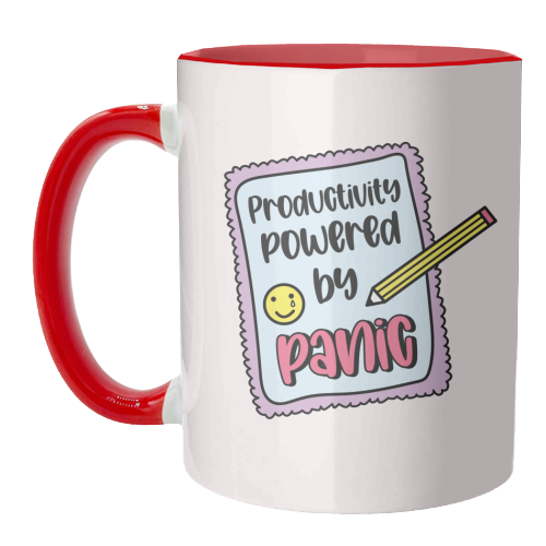 Productivity Powered By Panic Funny Student Life Quote - unique mug by Sundiva Designs