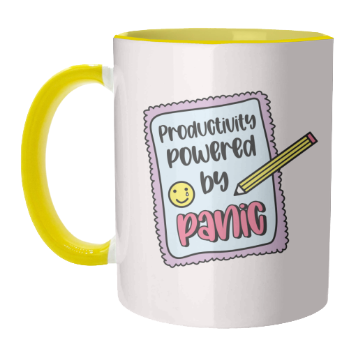 Productivity Powered By Panic Funny Student Life Quote - unique mug by Sundiva Designs