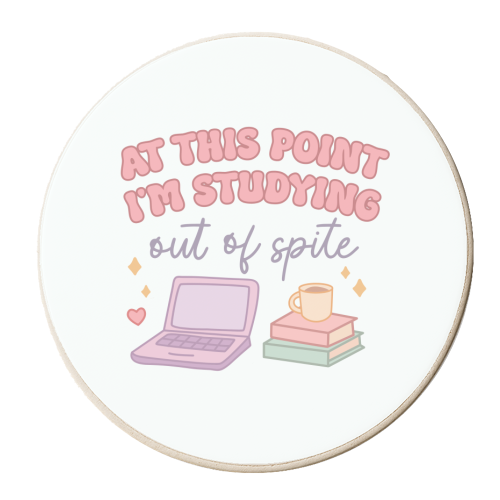 At This Point I'm Studying Out Of Spite Funny Student Life Quote - personalised beer coaster by Sundiva Designs