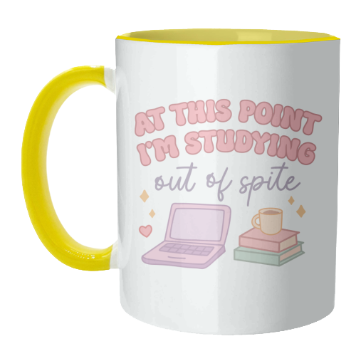 At This Point I'm Studying Out Of Spite Funny Student Life Quote - unique mug by Sundiva Designs