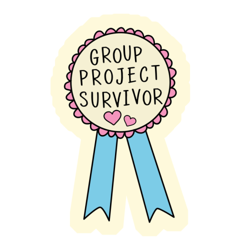 Group Project Survivor Funny Student Life Quote - Die Cut Sticker by Sundiva Designs