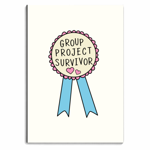 Group Project Survivor Funny Student Life Quote - personalised A4, A5, A6 notebook by Sundiva Designs