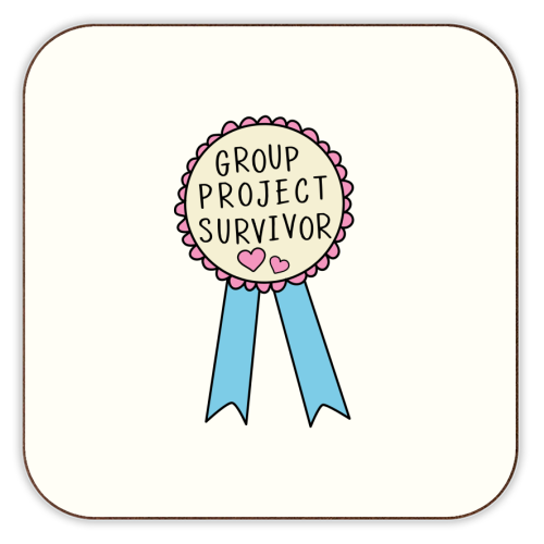 Group Project Survivor Funny Student Life Quote - personalised beer coaster by Sundiva Designs