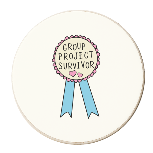 Group Project Survivor Funny Student Life Quote - personalised beer coaster by Sundiva Designs