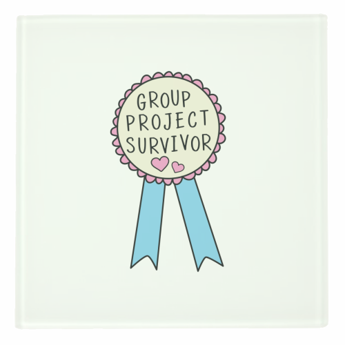 Group Project Survivor Funny Student Life Quote - personalised beer coaster by Sundiva Designs