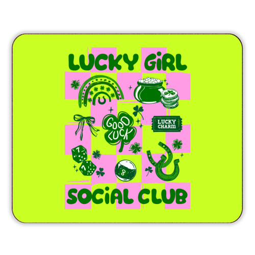 Retro Lucky Girl Social Club - designer placemat by EZbie