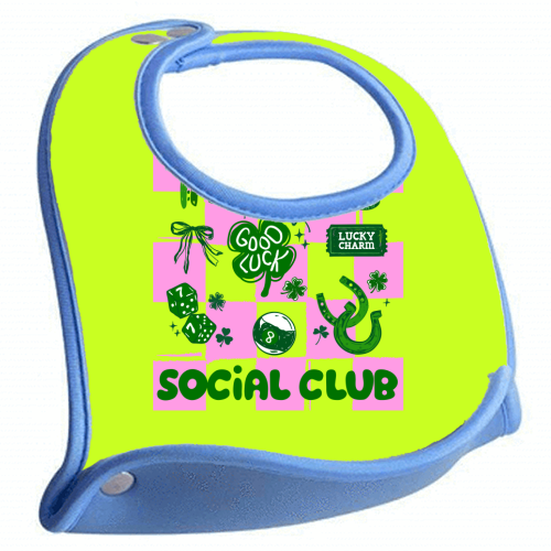 Retro Lucky Girl Social Club - feeding bib by EZbie