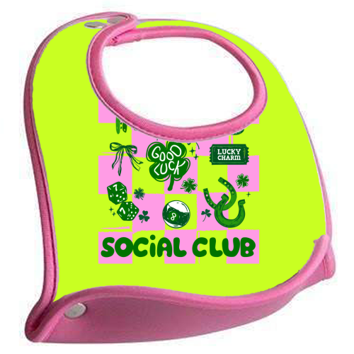 Retro Lucky Girl Social Club - feeding bib by EZbie