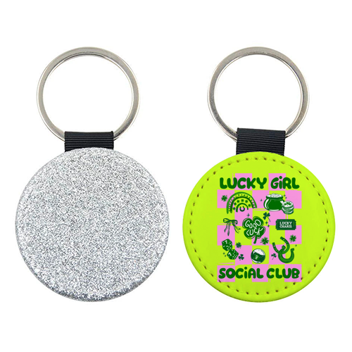 Retro Lucky Girl Social Club - keyring by EZbie