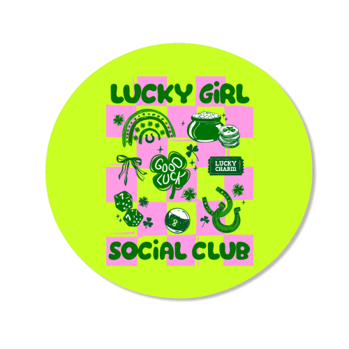 Retro Lucky Girl Social Club - Magnet by EZbie