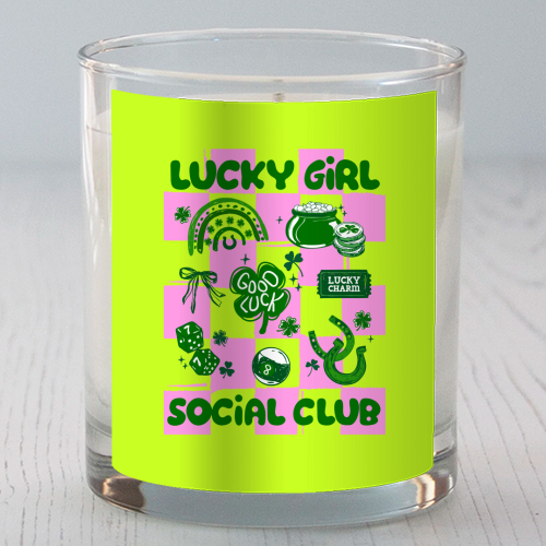 Retro Lucky Girl Social Club - scented candle by EZbie