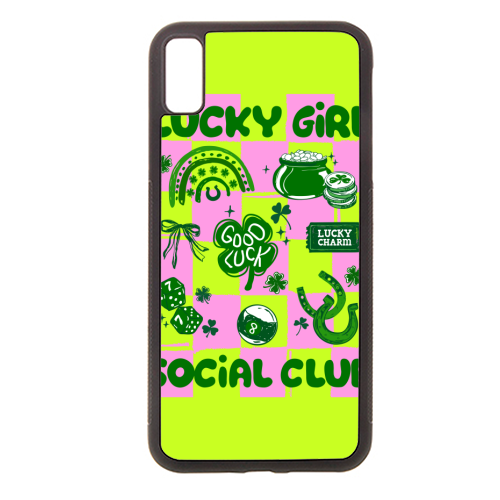 Retro Lucky Girl Social Club - stylish phone case by EZbie