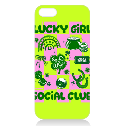 Retro Lucky Girl Social Club - unique phone case by EZbie