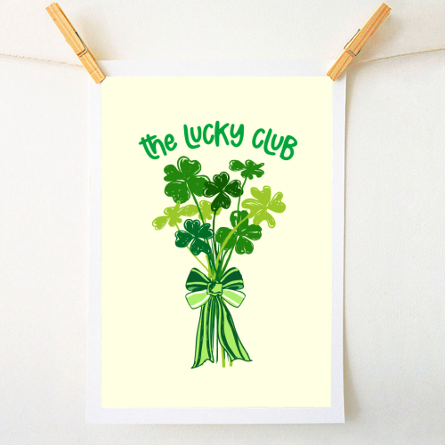 The Lucky Club – Bouquet of Shamrock Illustration - A1 - A4 art print by EZbie