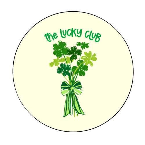 The Lucky Club – Bouquet of Shamrock Illustration - Circle Sticker by EZbie