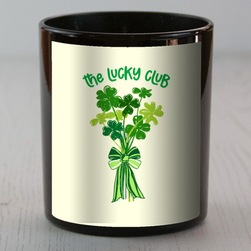 The Lucky Club – Bouquet of Shamrock Illustration - scented candle by EZbie