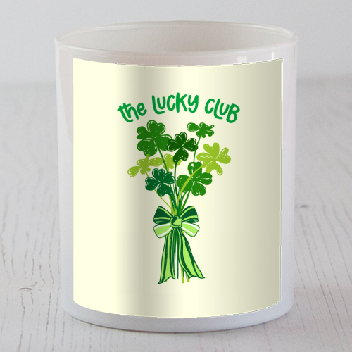 The Lucky Club – Bouquet of Shamrock Illustration - scented candle by EZbie