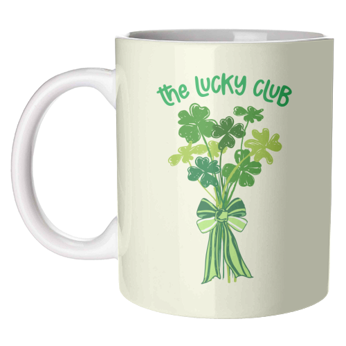 The Lucky Club – Bouquet of Shamrock Illustration - unique mug by EZbie