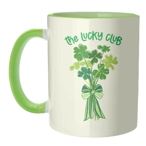 The Lucky Club – Bouquet of Shamrock Illustration - unique mug by EZbie