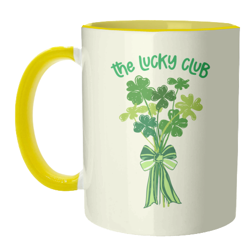 The Lucky Club – Bouquet of Shamrock Illustration - unique mug by EZbie