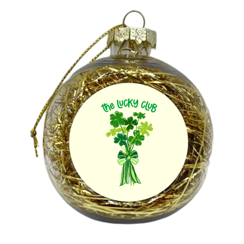 The Lucky Club – Bouquet of Shamrock Illustration - xmas bauble by EZbie