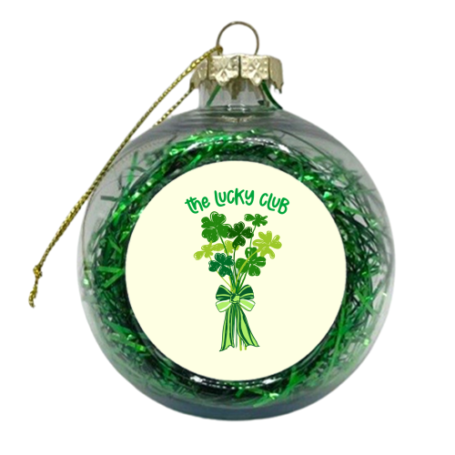 The Lucky Club – Bouquet of Shamrock Illustration - xmas bauble by EZbie