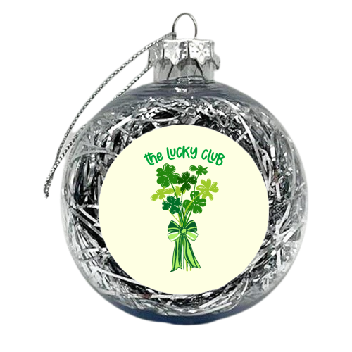The Lucky Club – Bouquet of Shamrock Illustration - xmas bauble by EZbie