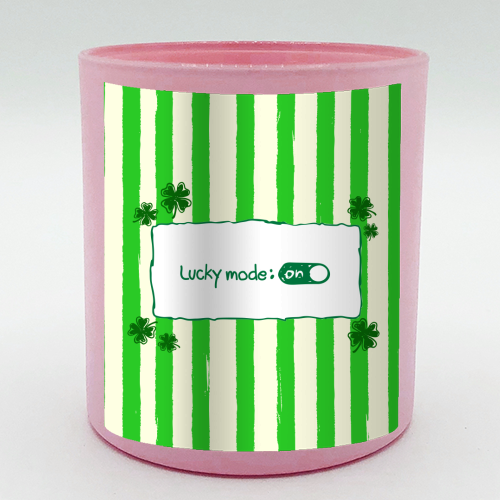 Lucky Mode On – Retro Green Stripes - scented candle by EZbie
