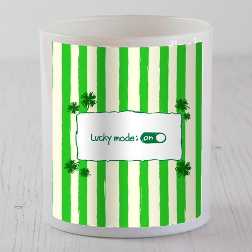 Lucky Mode On – Retro Green Stripes - scented candle by EZbie
