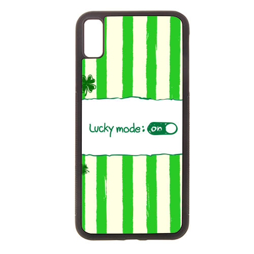 Lucky Mode On – Retro Green Stripes - stylish phone case by EZbie