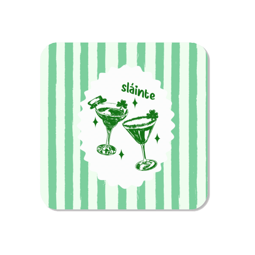 Retro Pastel Sláinte Shamrock Cocktail - Magnet by EZbie