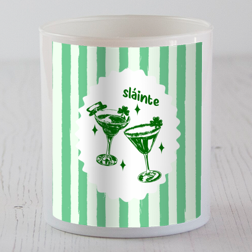 Retro Pastel Sláinte Shamrock Cocktail - scented candle by EZbie