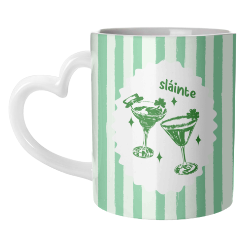 Retro Pastel Sláinte Shamrock Cocktail - unique mug by EZbie