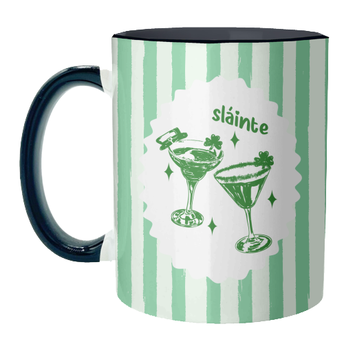 Retro Pastel Sláinte Shamrock Cocktail - unique mug by EZbie