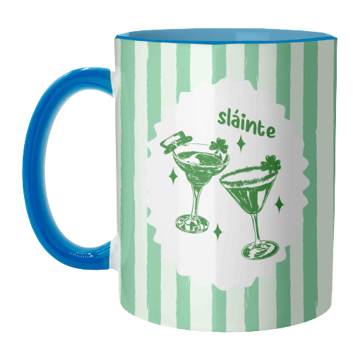 Retro Pastel Sláinte Shamrock Cocktail - unique mug by EZbie
