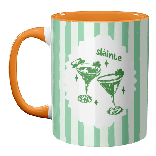 Retro Pastel Sláinte Shamrock Cocktail - unique mug by EZbie