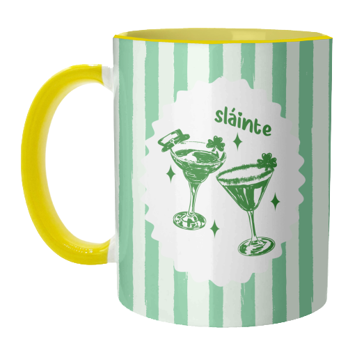 Retro Pastel Sláinte Shamrock Cocktail - unique mug by EZbie