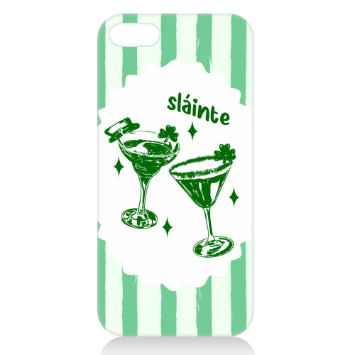 Retro Pastel Sláinte Shamrock Cocktail - unique phone case by EZbie