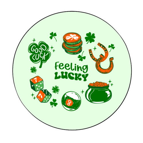 Trendy Feeling Lucky – St. Patrick's Day Illustration - Circle Sticker by EZbie