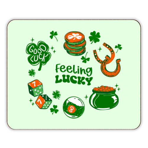 Trendy Feeling Lucky – St. Patrick's Day Illustration - designer placemat by EZbie