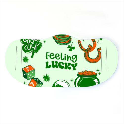 Trendy Feeling Lucky – St. Patrick's Day Illustration - face cover mask by EZbie