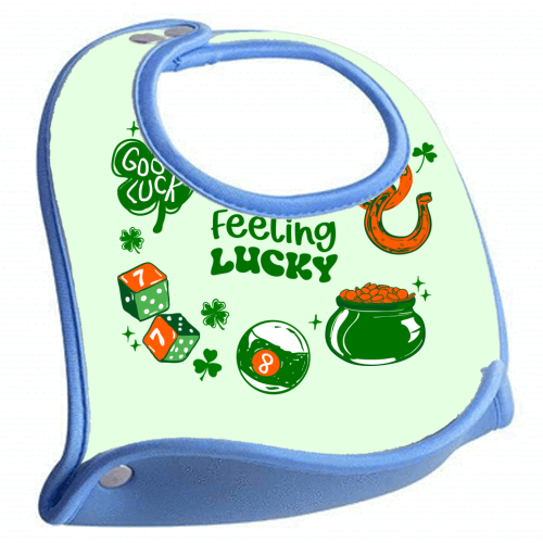 Trendy Feeling Lucky – St. Patrick's Day Illustration - feeding bib by EZbie