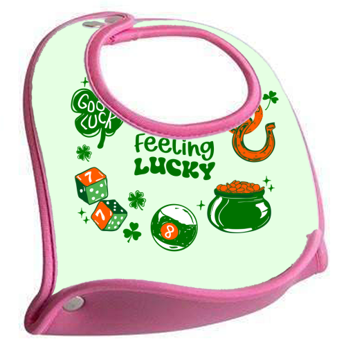 Trendy Feeling Lucky – St. Patrick's Day Illustration - feeding bib by EZbie