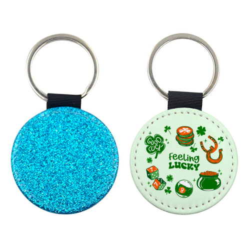 Trendy Feeling Lucky – St. Patrick's Day Illustration - keyring by EZbie