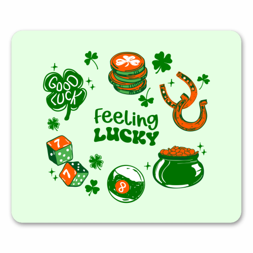 Trendy Feeling Lucky – St. Patrick's Day Illustration - mouse mat by EZbie
