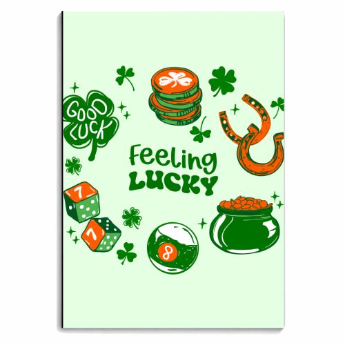 Trendy Feeling Lucky – St. Patrick's Day Illustration - personalised A4, A5, A6 notebook by EZbie